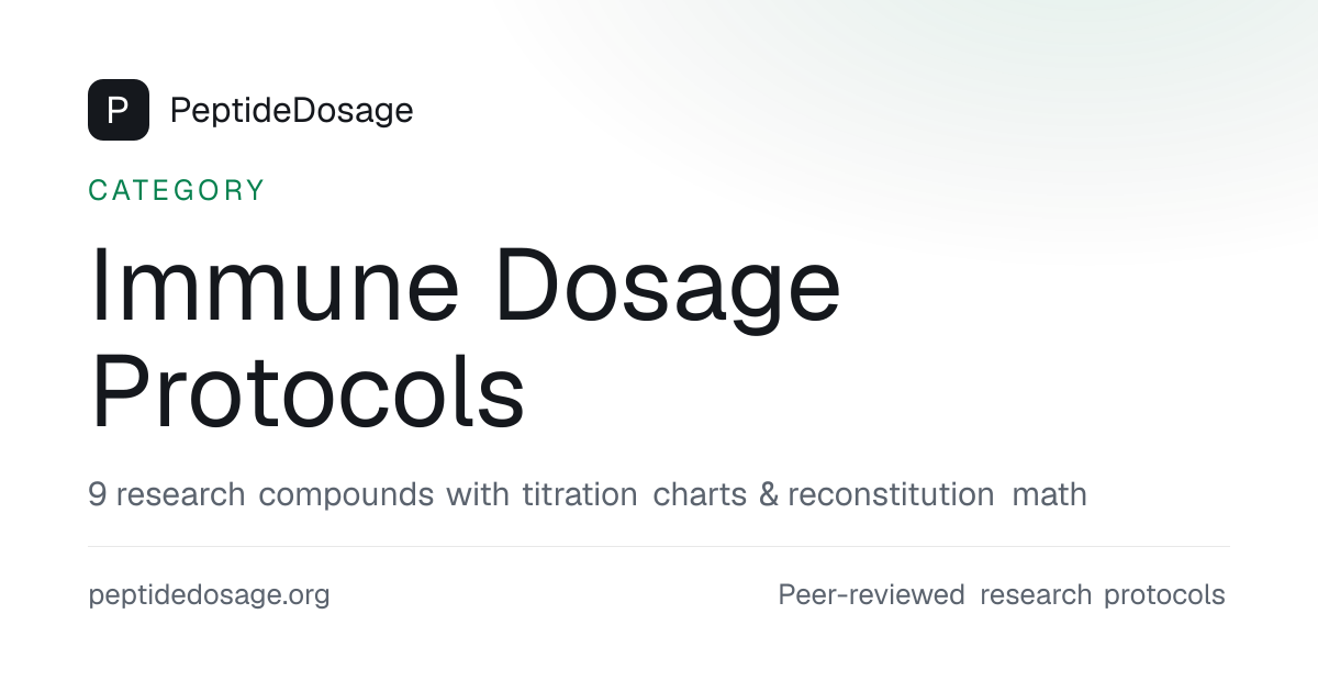 Immune Peptide Dosage Protocols | PeptideDosage