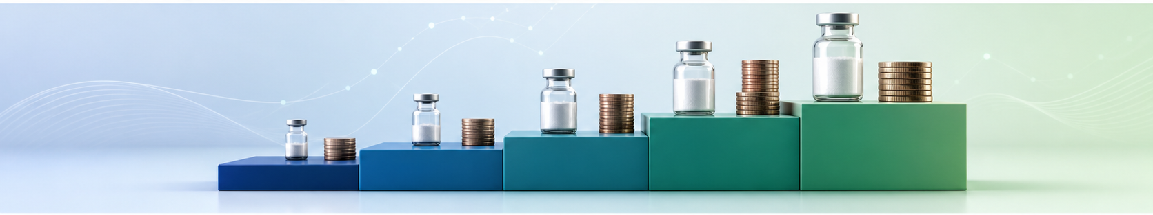 Cheapest tirzepatide dose tier ladder with vials and monthly cost symbols