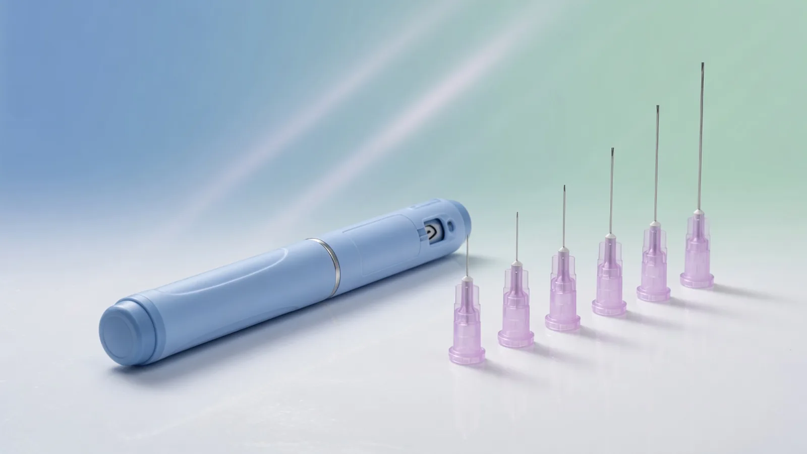 Saxenda liraglutide pen beside a five-week escalation calendar from 0.6 mg to the 3 mg daily maintenance dose