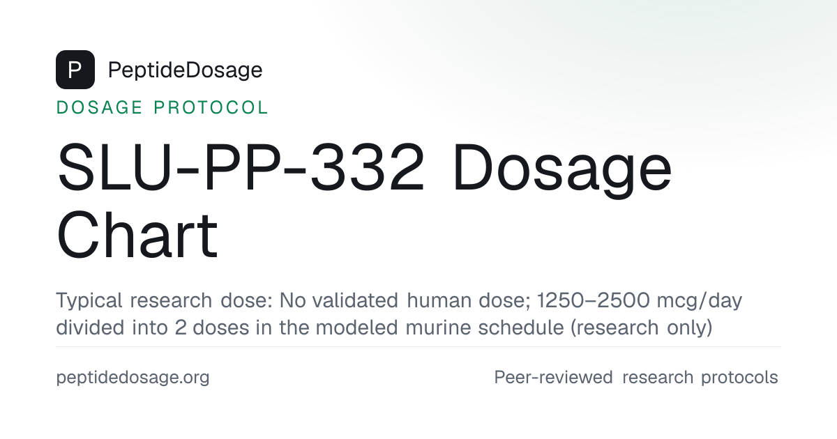 SLU-PP-332 Dosage Chart, Schedule & Reconstitution Protocol