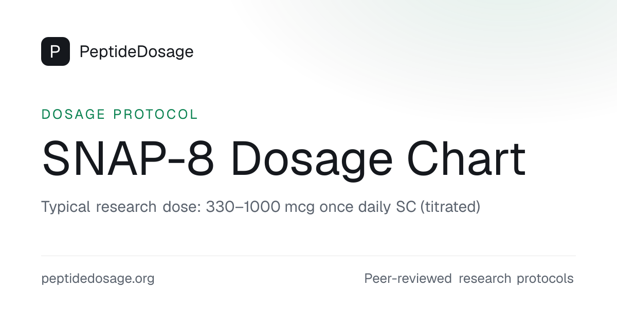 SNAP-8 Dosage Chart, Schedule & Reconstitution Protocol